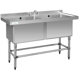 Pot Sink Deep Double Bowl Stainless steel 1410 mm x 600mm x 900m